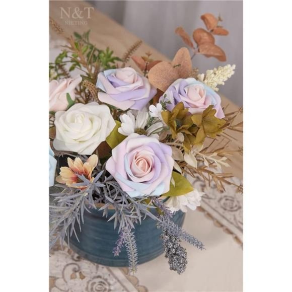 Artificial Flowers, 25Pcs Fake Flowers Roses Perfect for DIY Wedding Bouquets - Picture 6 of 6